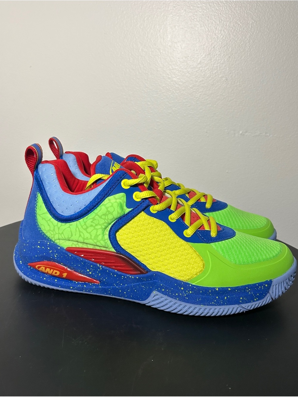 AND1 Delta TPR Basketball Shoes Green Gecko Neon Multicolor - NWT Men's 9